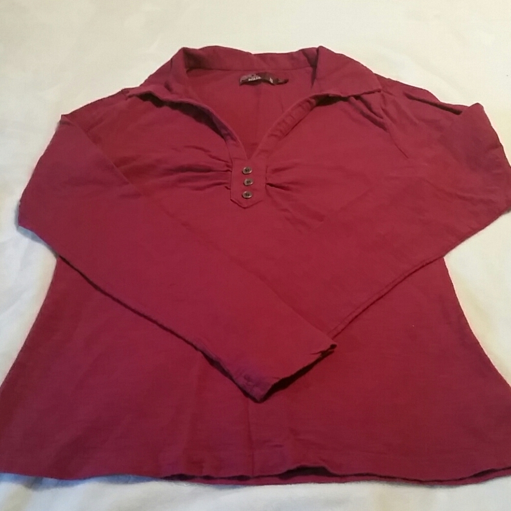 Prana long sleeve polo tee